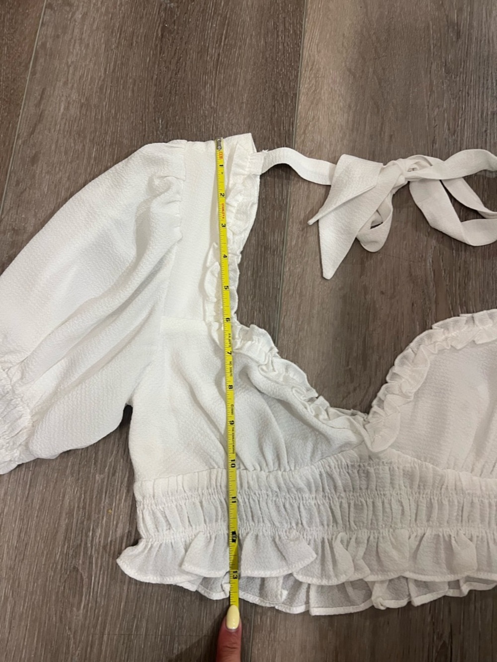 Princess Polly White Ruffle Smocked Crop Top - Picture 2 of 4